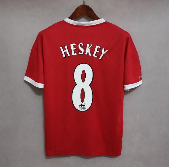 2000-01 Liverpool Retro Home Kit Soccer Jersey Heskey #8